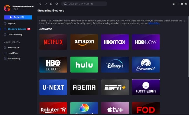 <b> Schritt 1: </b> Wählen Sie Ihren "Streaming Service" und wählen Sie Hulu aus, um ein Video abzuspielen